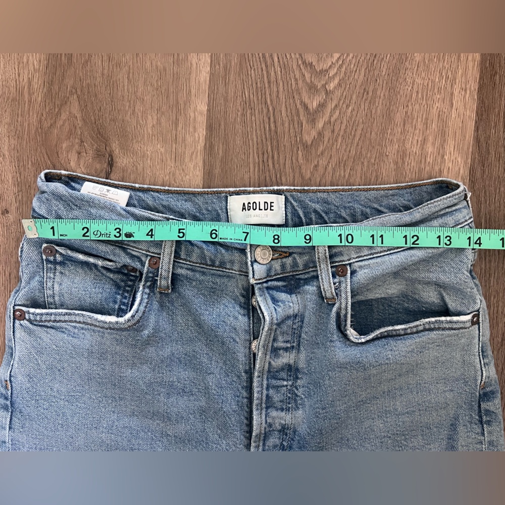 Agolde Light Blue Denim Straight Fit Jeans - Picture 11 of 12